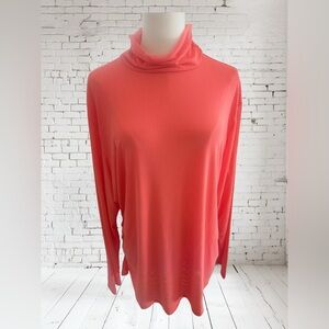 HFR Mesh Mock Neck Top 2X NWOT | Ruched Sides Stretchy Chic Layering Piece